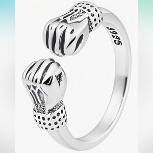 S925 Sterling Silver Mens Vintage Ring Adjustable Size Open Hug Ring S925 Stamps